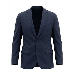 Jack Victor Gibson CT Navy Check Sport Coat 42R Super 100's Wool EUC